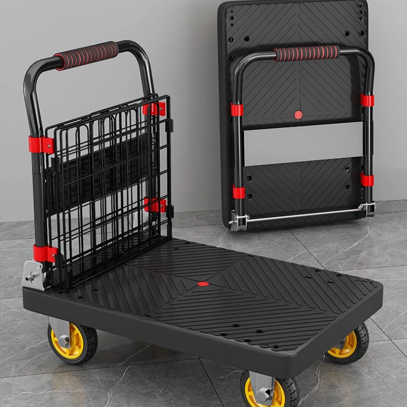 Pull Cart Fold - Fence flatbed cart folding silent trolley