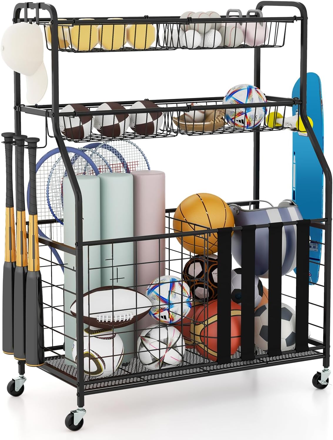 Golf Equipment Garage Organizer - Garage Sports Equipment Organizer, Ball Storage