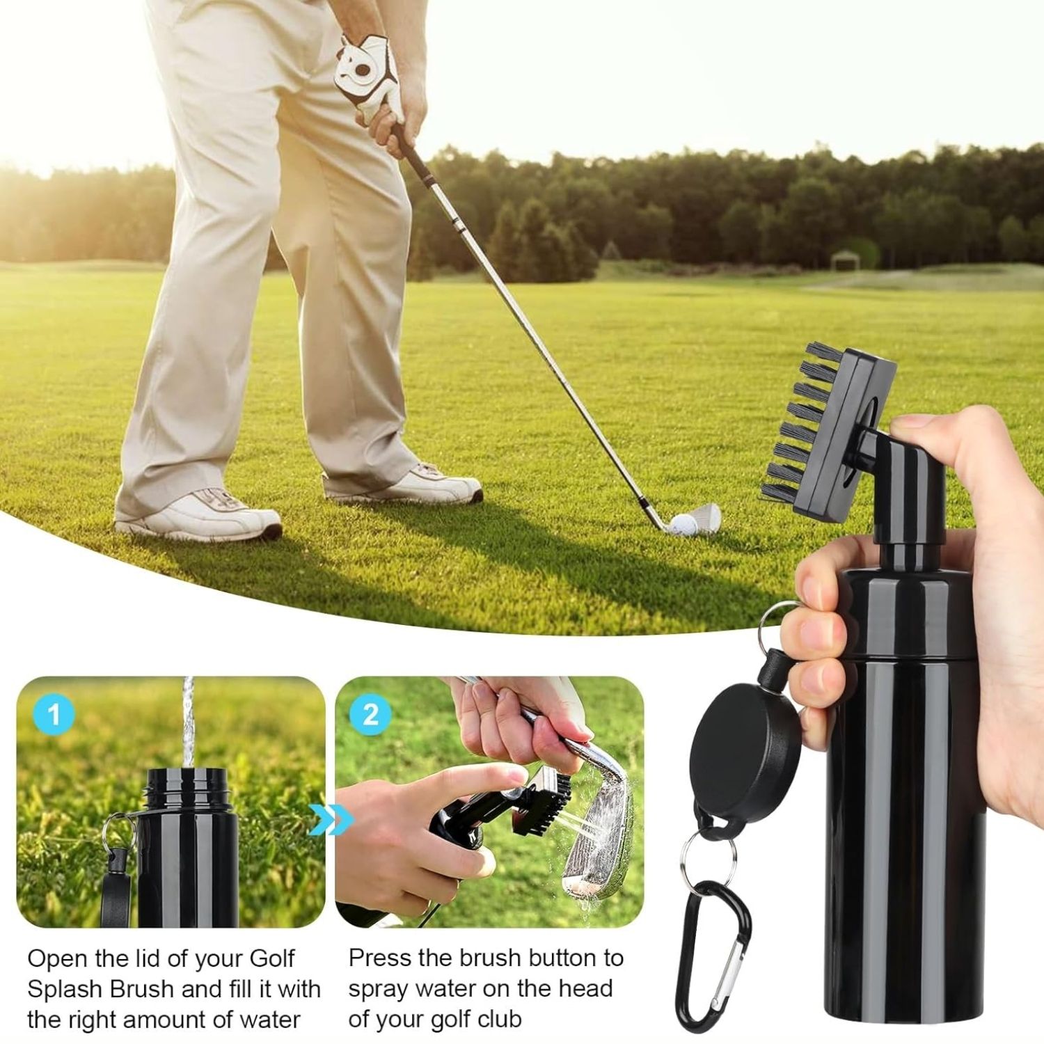 Golf Club Cleaning Kit with Go - Divot Repair Tool 评论和价格
