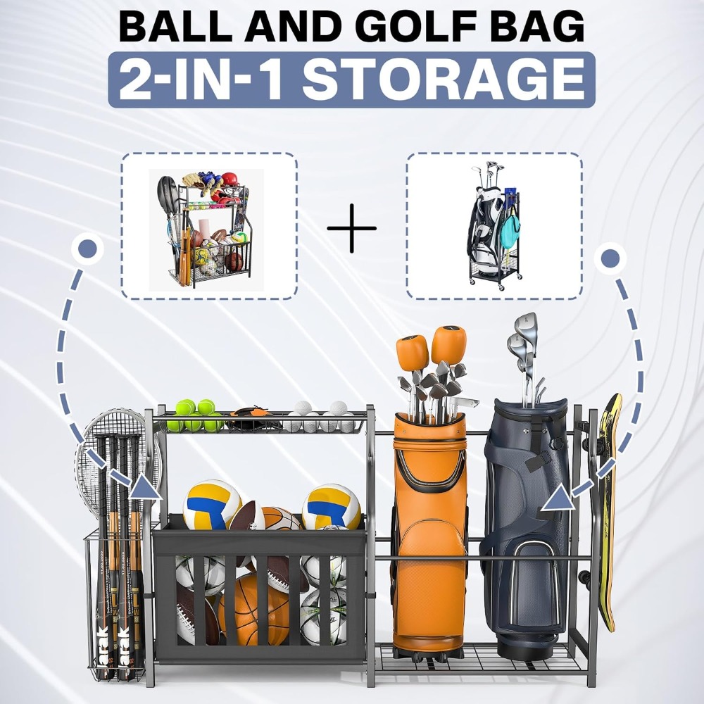 Garage Sports Equipment Organi - Golf Equipment Garage Organizer 评论和价格