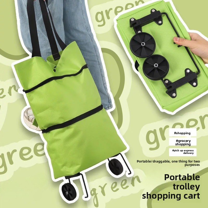 Portable Folding Shopping Cart - Pull Cart Fold 评论和价格