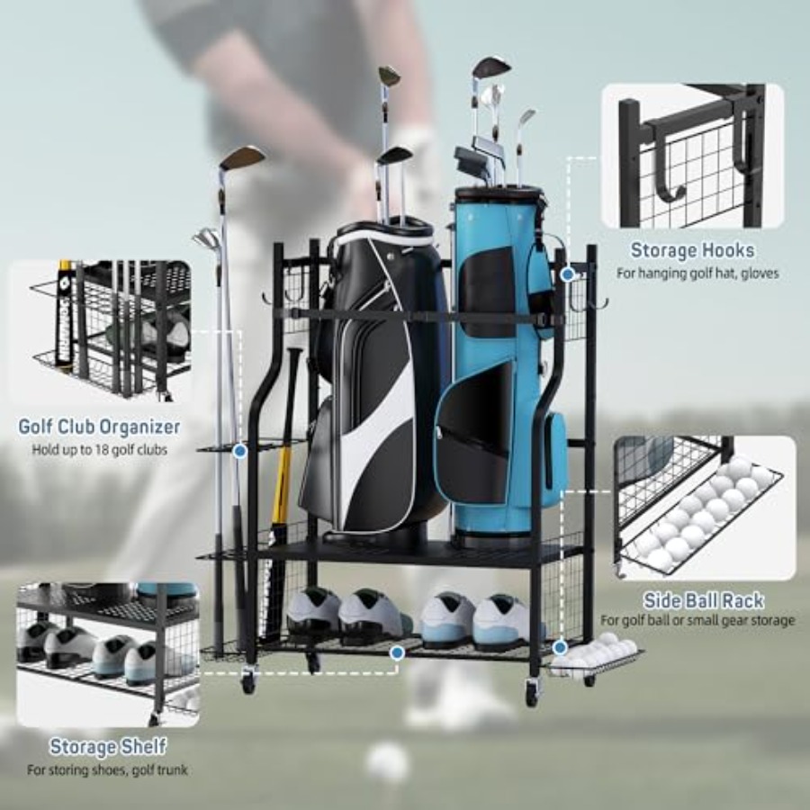 Golf Bag Storage Garage Organi - Golf Equipment Garage Organizer 评论和价格