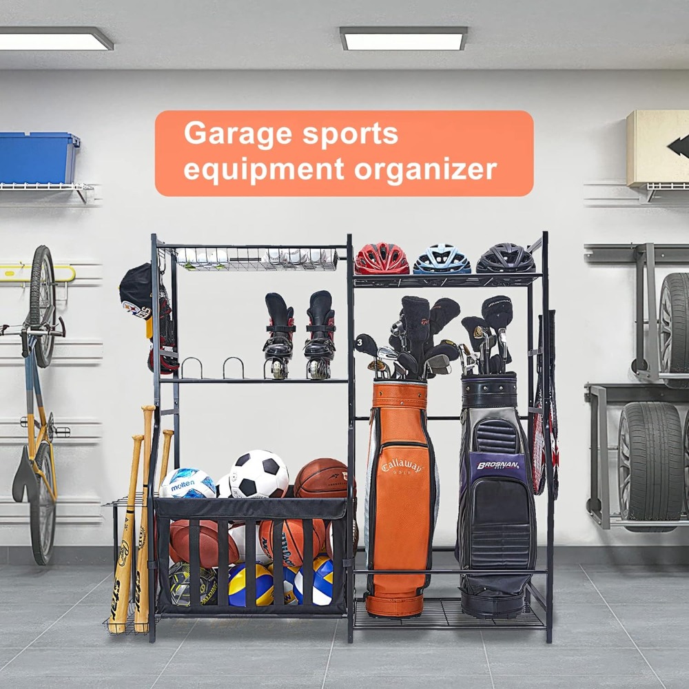 Garage Sports Equipment Organi - Golf Equipment Garage Organizer 评论和价格