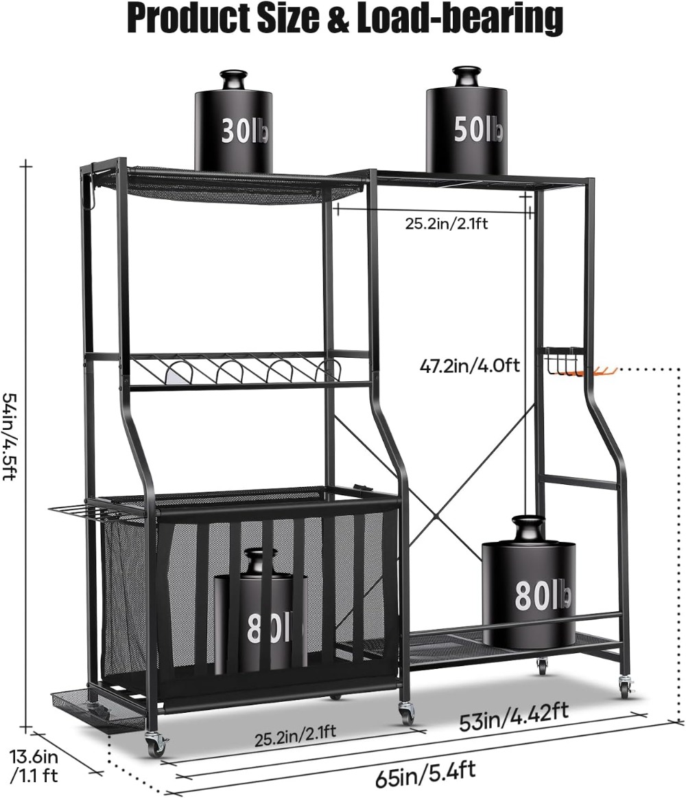 Heavy Duty Garage Sports Equip - Golf Equipment Garage Organizer 评论和价格