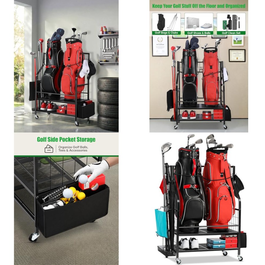 Golf Bag Storage Garage Organi - Golf Equipment Garage Organizer 评论和价格